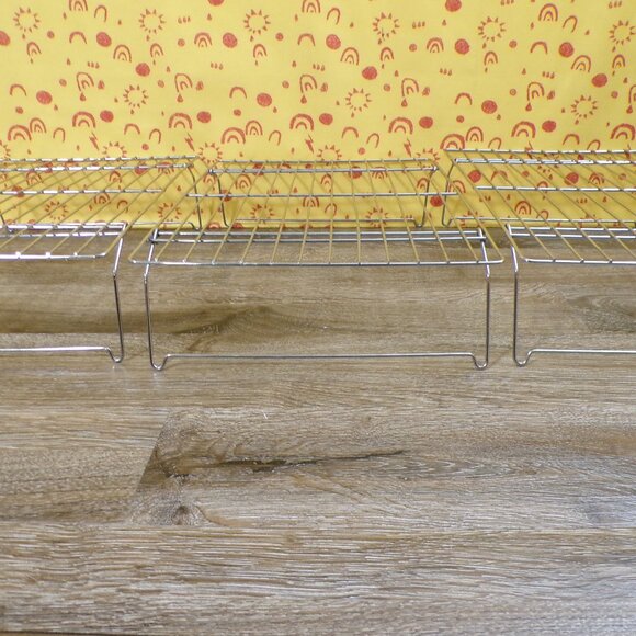 Baking Rack Set of 3 Stainless-Steel Rectangle Stackable Baking Racks 14"x10" - Picture 4 of 11